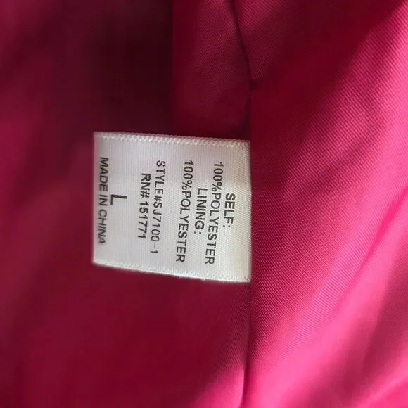 NWT Vestique As If Plaid Fuschia Pink Fall Winter Blazer Coat Jacket Size Large - Picture 10 of 11